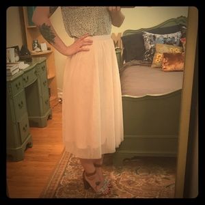 H&M blush pink midi skirt